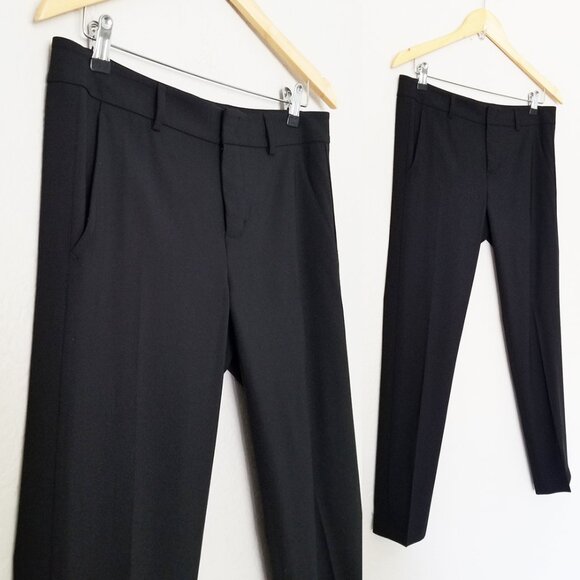 Vince. Classic Black Side Strapping Trouser Pants Size 8 Wool Blend Pockets $265 - Picture 13 of 15